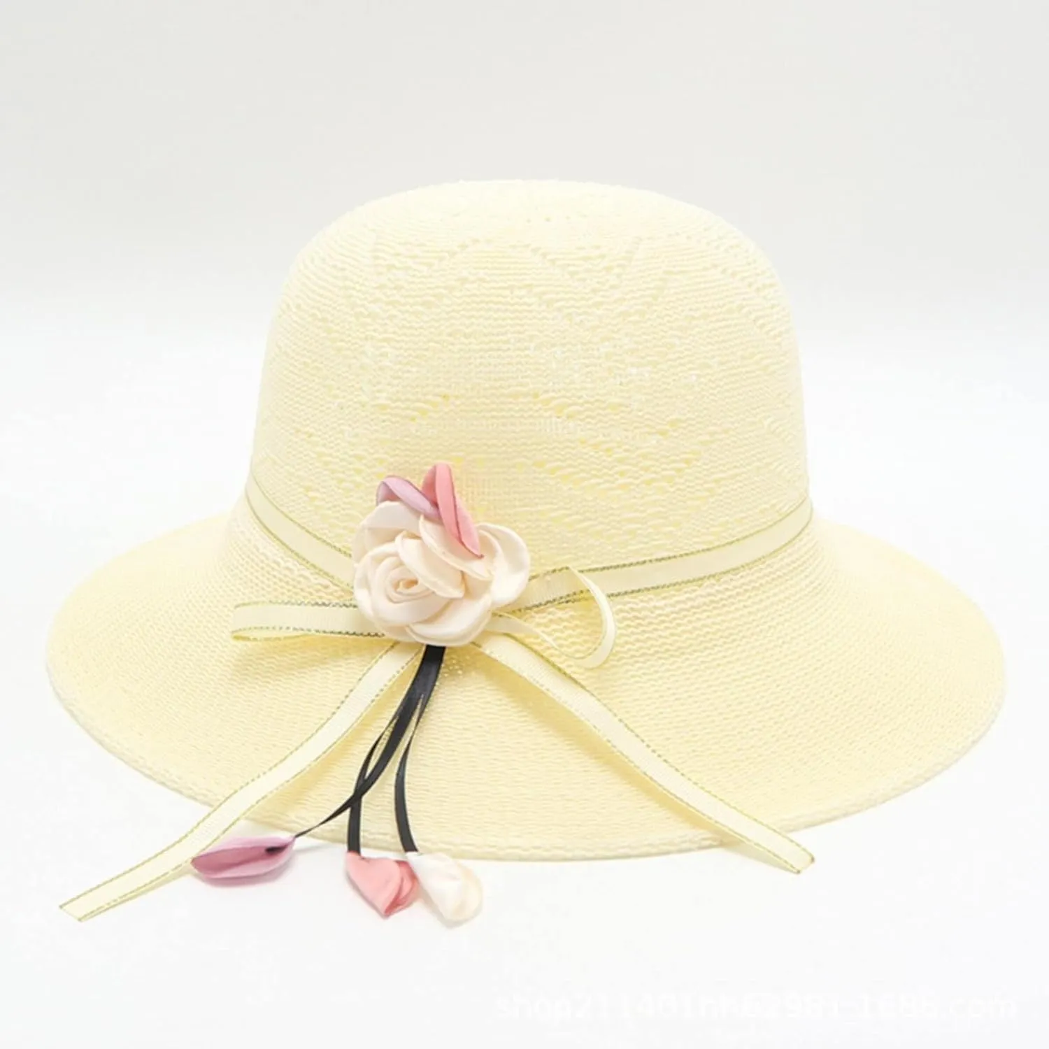 1920s French Bonnet Cap Bucket Fedora Round Bowler Sun Hat Foldable Vintage Women Floral DreStraw Cloche Hat
