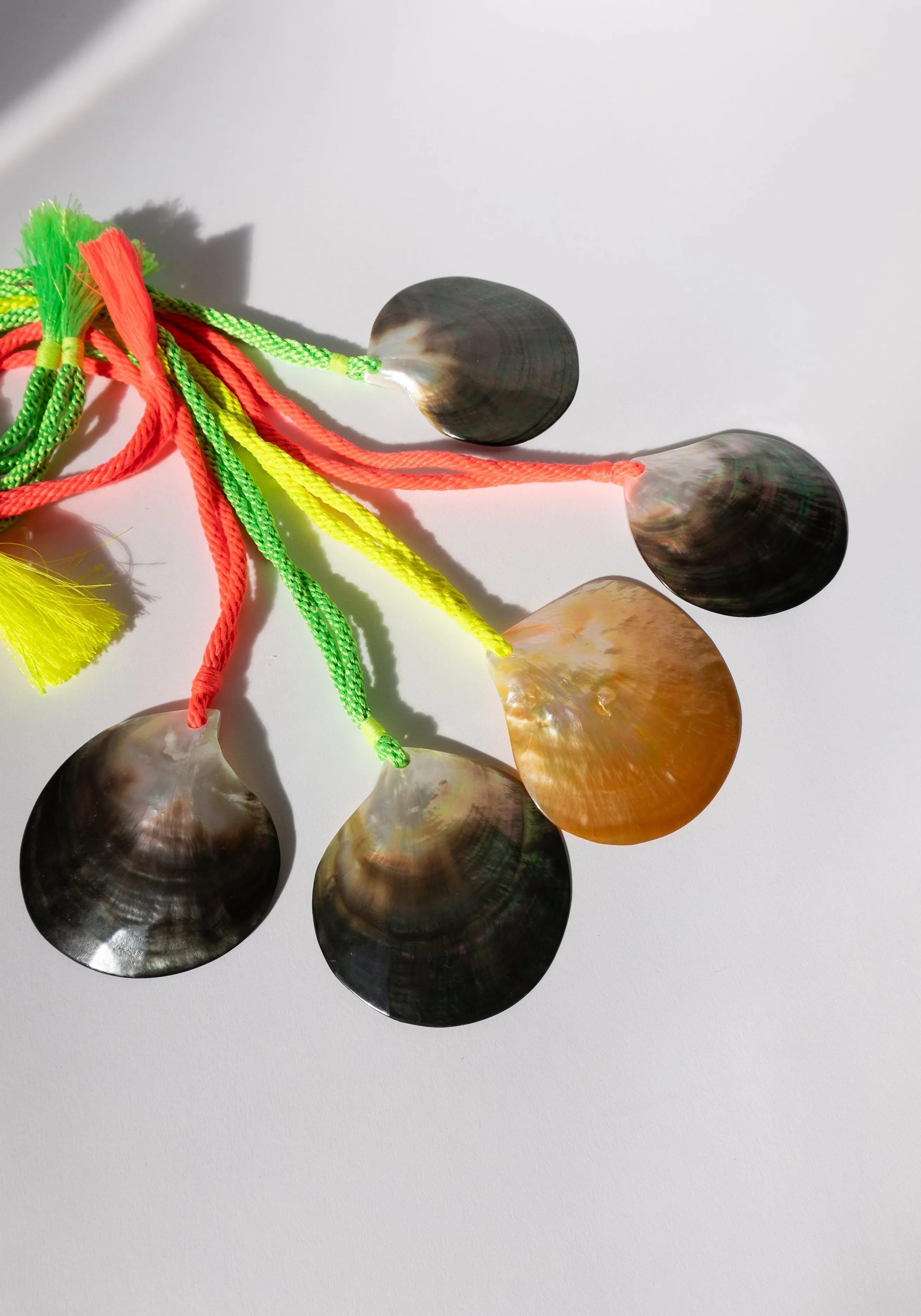 Abalone Shell Necklace on Handmade Neon Cord