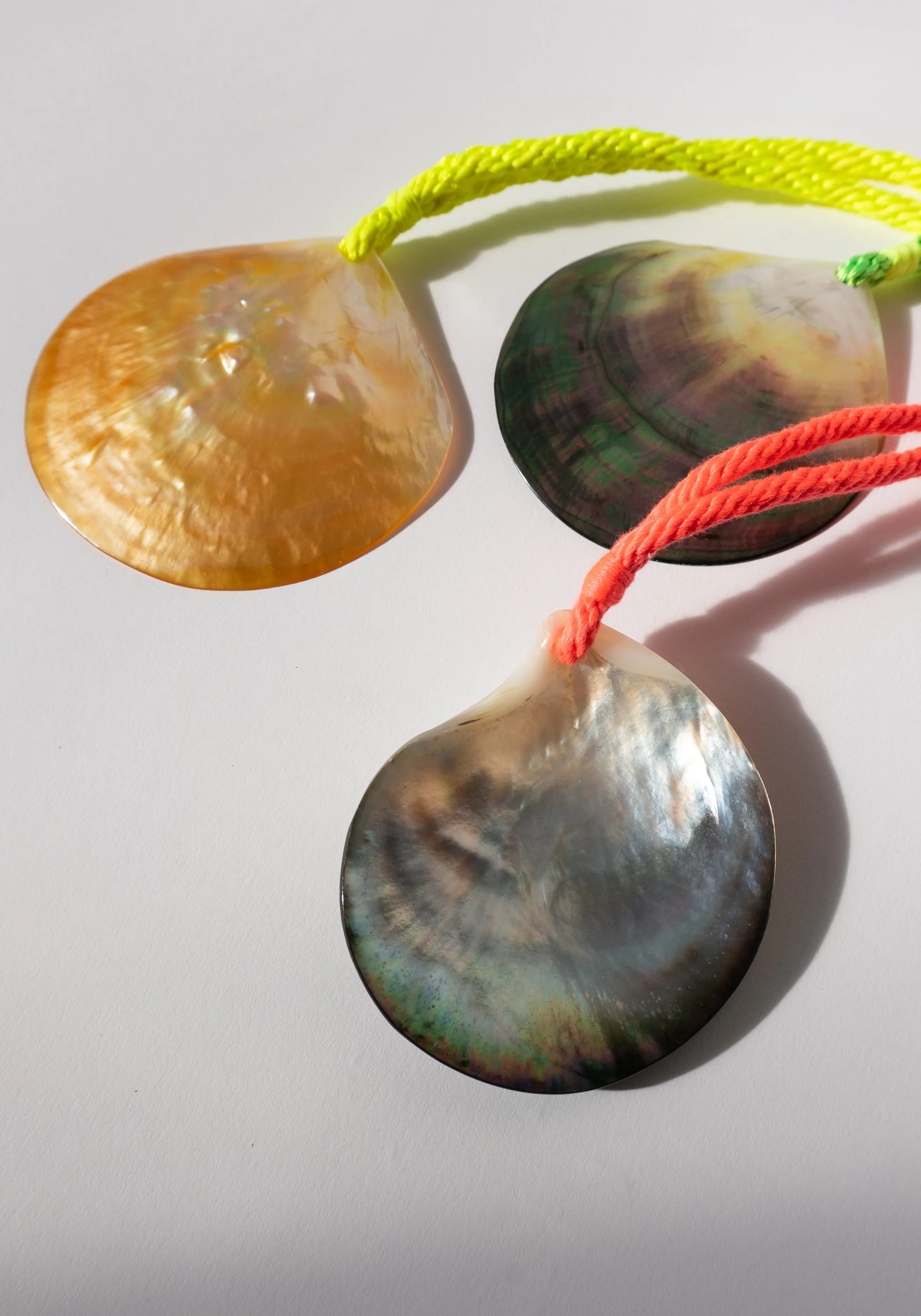 Abalone Shell Necklace on Handmade Neon Cord