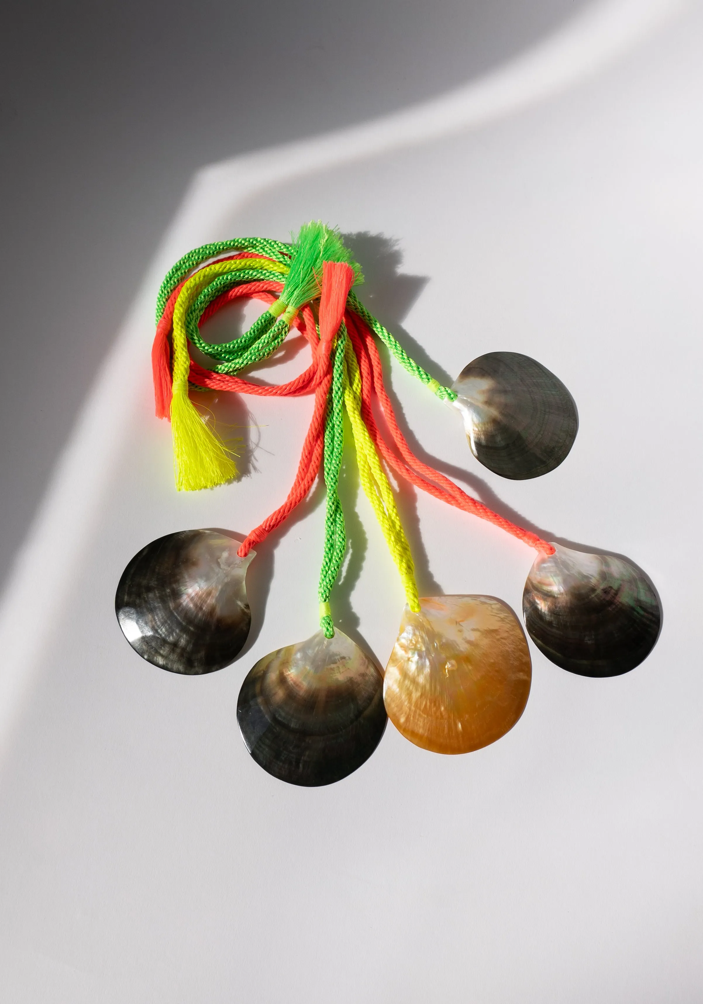 Abalone Shell Necklace on Handmade Neon Cord