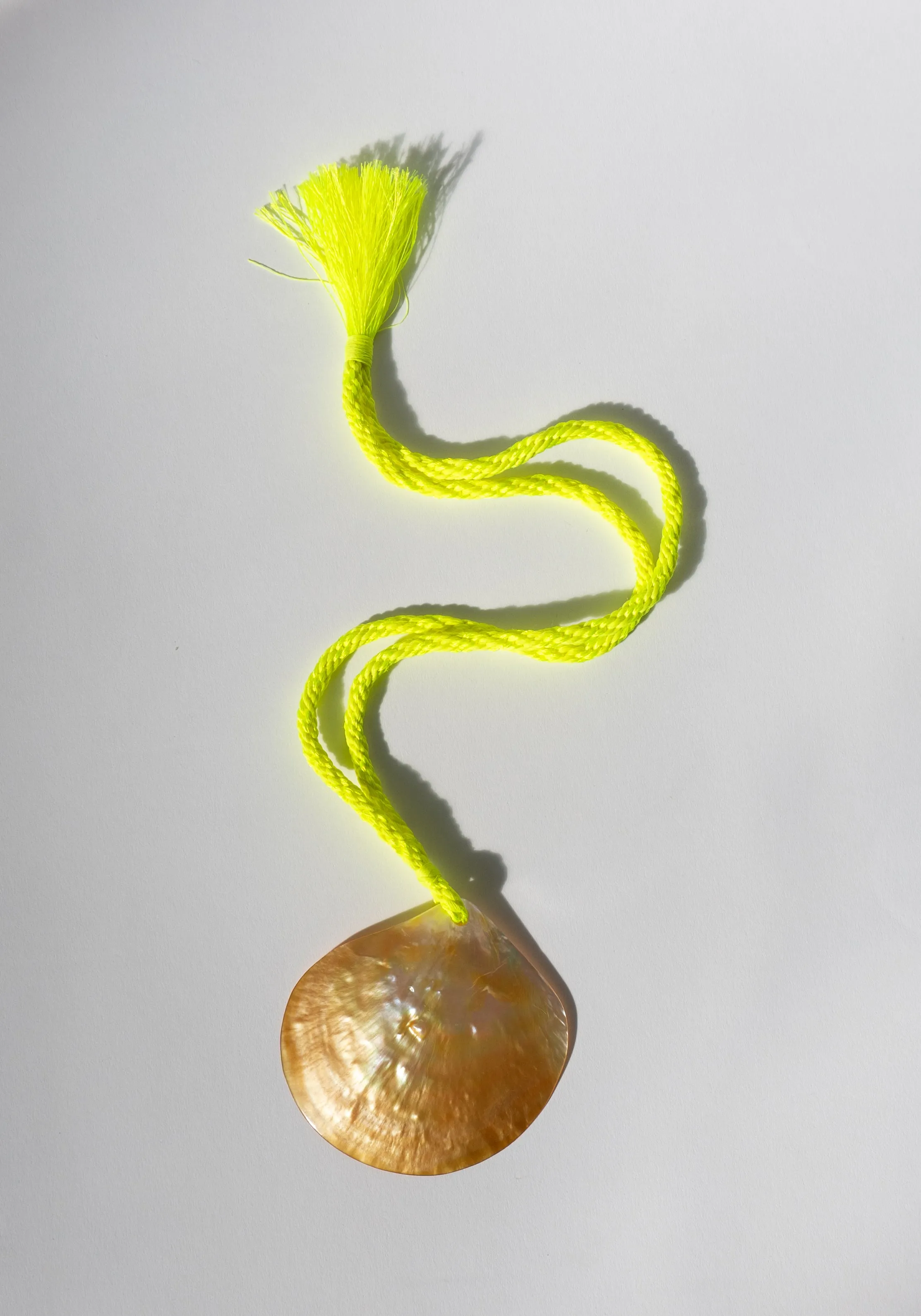 Abalone Shell Necklace on Handmade Neon Cord