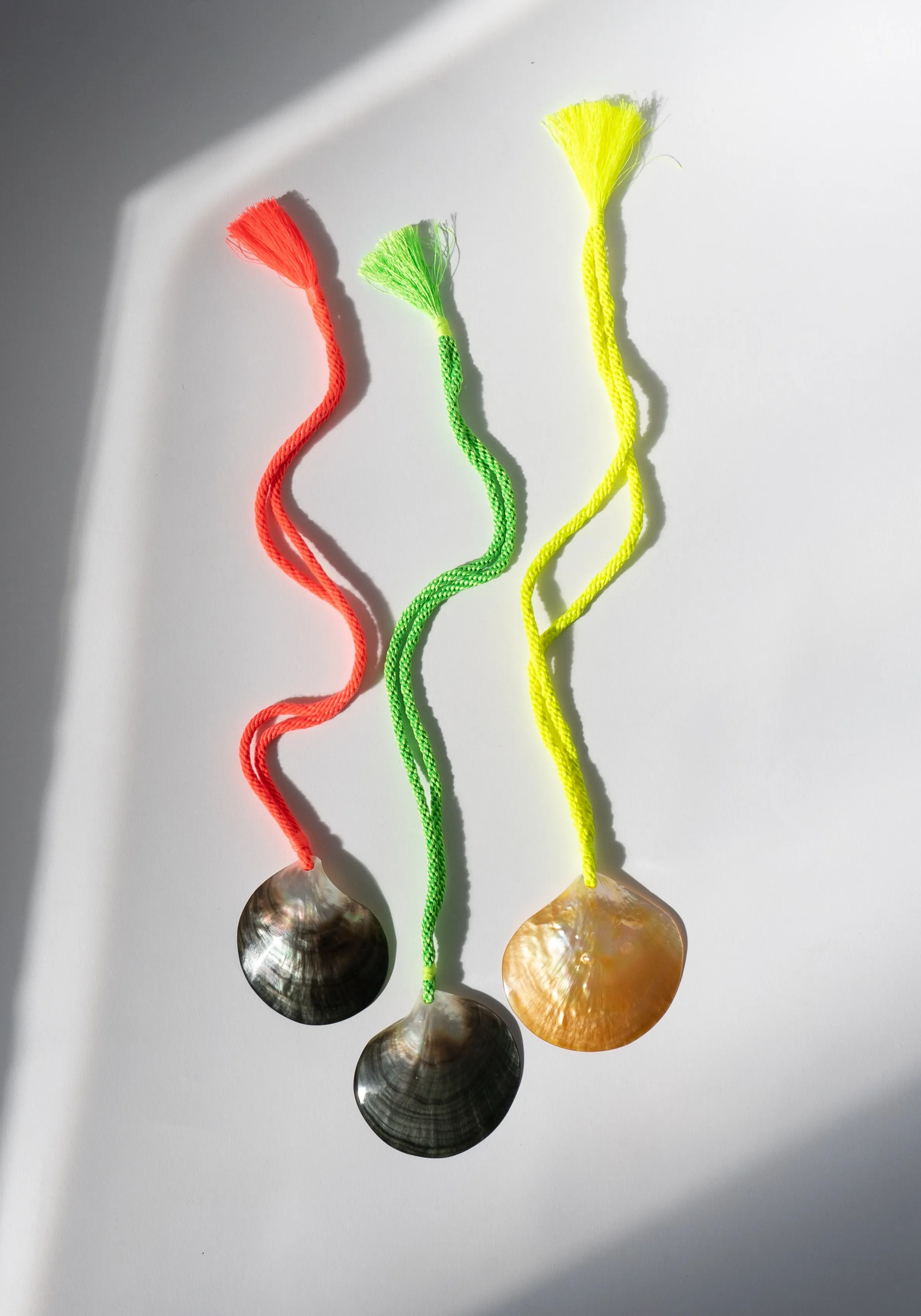 Abalone Shell Necklace on Handmade Neon Cord