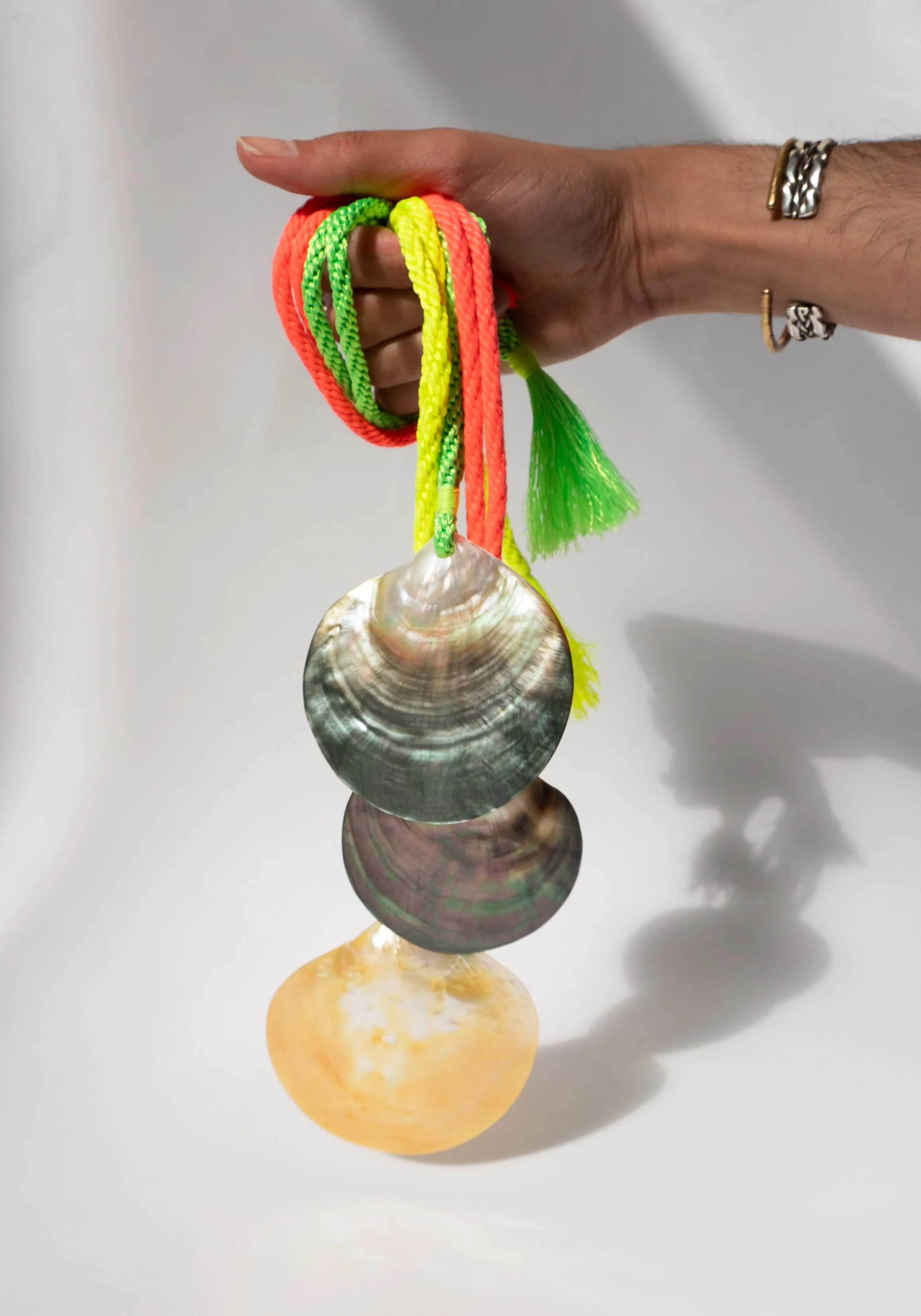 Abalone Shell Necklace on Handmade Neon Cord