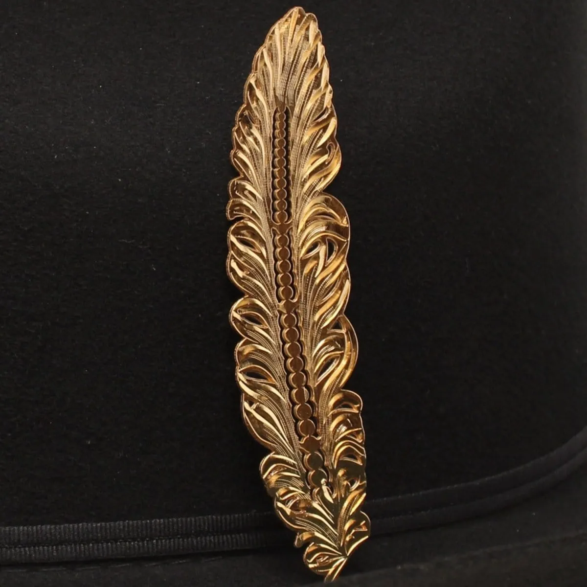 Gold and Silver Metal (Alpaca) Feather for Straw or Felt Cowboy Hat