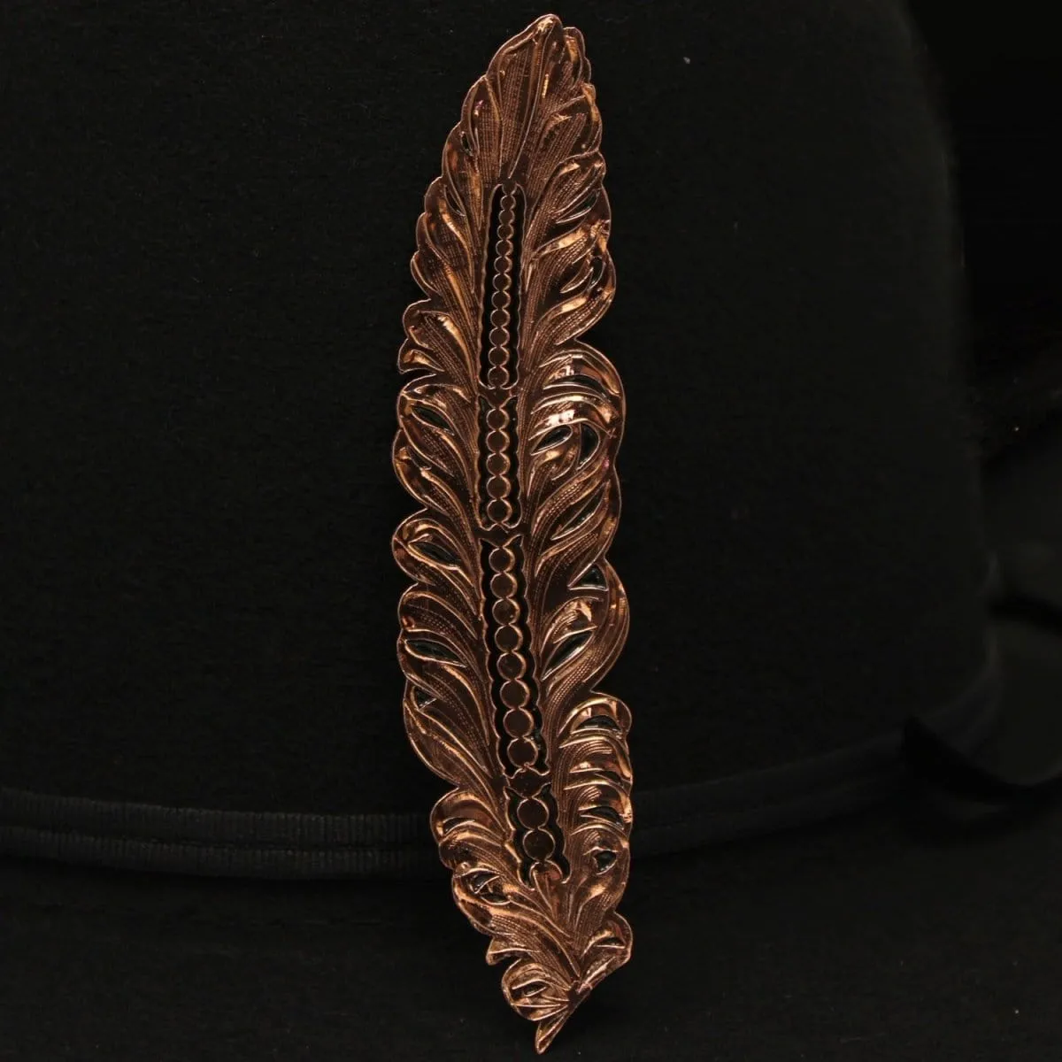 Gold and Silver Metal (Alpaca) Feather for Straw or Felt Cowboy Hat