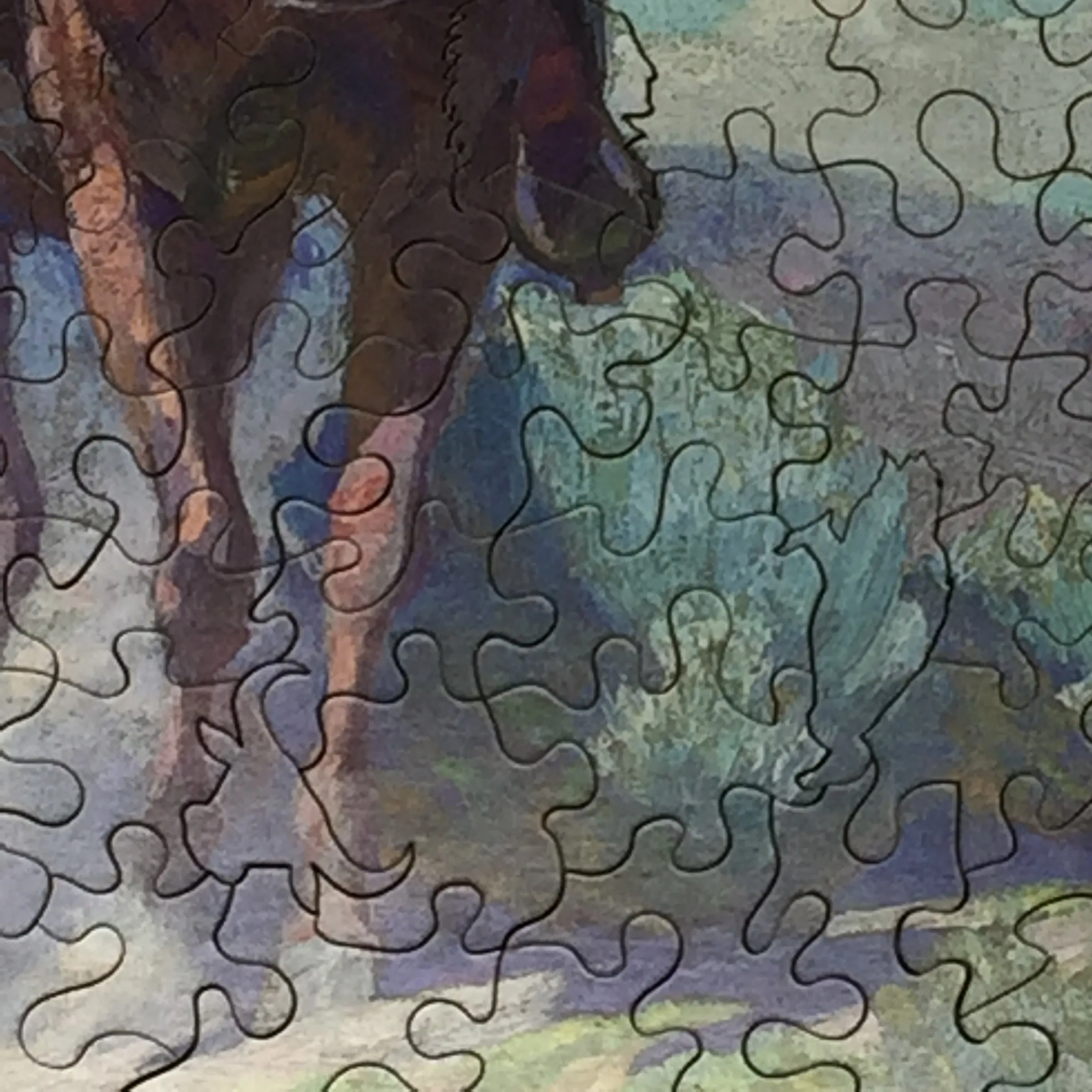 The Trail Foreman, Detail  (181 Pieces) by William Herbert Dunton, Wooden Jigsaw Puzzle